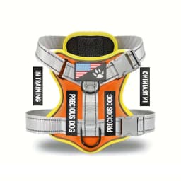 Reflective Dog Vest Harness with 5 PCS Patches Service Dog Harness Adjustable Soft Oxford Pet Harness