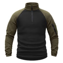 Men's Polar Fleece Quarter Pullover Sweatshirt Long Sleeve Military Jackets Hiking Camping Fishing Climbing Tactical Clothing