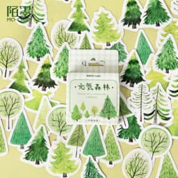 46 Pcs Autumn Forest Party DIY Adhesive Stickers Pack Decorative Album Diary Stick Labels Stationery for Creative Crafting