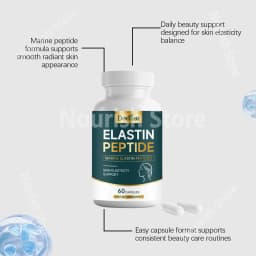 Advanced Marine Elastin Peptides 1000mg Capsules for Skin Firmness Support Beauty Wellness Formula Daily Supplement 60 Capsules
