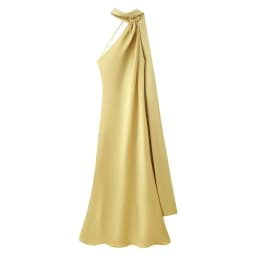 Elegant Long Silk Satin Dress Neck Hanging Pure Color Slim Fit Women's Summer New Fashion Dress City Commuting Casual Wedding