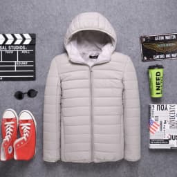 Ultra Light Down Jackets Feather Cotton Hoodie Autumn Winter Men Long Sleeve Zipper Waterproof Lightweight Coat Tops Oversize