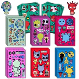 8/16/24sheets Cute Sprunkie Stickers Make Your Own Sprunkie Sticker Make A Face Stickers Kids Game Cartoon DIY Party Supplies