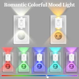1/2pcs EU Plug Motion Sensor Night Light Plug Into Wall RGB Color Changing Dimmable Auto on Off for Kids Bedroom Hallway 220V