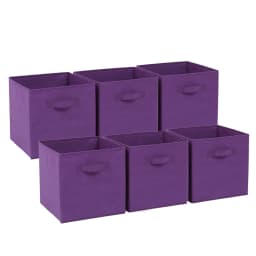 BonChoice Foldable Storage Cubes 30x30x30cm with Handle Pack of 6, Fabric Open Storage Bins Wardrobe Organization