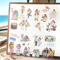 Journal GO Travel Theme Spiral Sticker Book Journey Character & Scene Decals for Journaling Scrapbooking & Planners