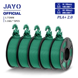 JAYO Updgrade 2.0 PLA+ 3D Filament 1.75mm PLA Plus 3D Printer Filament Neatly Wound 3D Filament PLA For FDM 3D Printer 5 Rolls