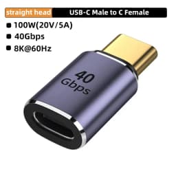 NNBILI USB4.0 40Gbps OTG USB C 90degree Adapter 100W 5A USB C to Type C Fast Charging Converter Data Adapter For Macbook 8K60HZ