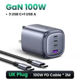 UGREEN UK Plug GaN 100W 65W Fast Charger QC 4.0 3.0 for Macbook Air Tablet iPhone 18 17 16 Pro Max Xiaomi USB Type C PD Charger