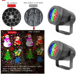Christmas Projector Light 16 Patterns Rotating LED Projection Lamp Santa Snowflake Pattern Holiday Projector for Xmas Home Party