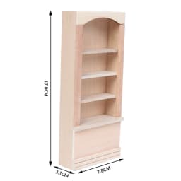 1/6 1/12 Dollhouse Miniature Bookcase Storage Rack Mini Wood Cherry Display Shelf Cabinet Cupboard Doll House Furniture Model