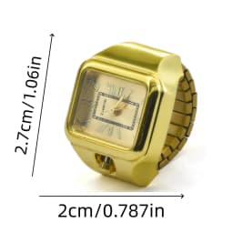 Hot Selling Creative Roman Numeral Scale Ring Quartz Alloy Shell Finger Square Watch Dial For Couples