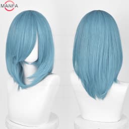 40cm Medium Basic Anime Cosplay Wig Bang Blond Black White Red Pink Green Brown Gold Blue Heat Resistant Synthetic Hair Wigs