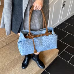 Leopard Print Sewing Thread Hasp Youth Sweet Shoulder Bags for Women 2026 Hot Sale Large Capacity Sense of Luxury Tote Bags
