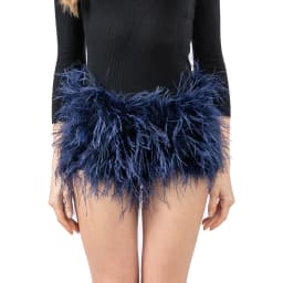 Real Ostrich Feather Fur Short Pants Hot Pants Sex Fashion 23A0409