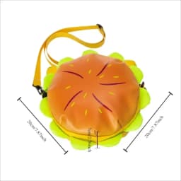 PU Stylish Hamburger Daypack Laptop Storage Zipper Portable Casual Tote Cheeseburger Backpack for Unisex Travel Outdoor Vacation