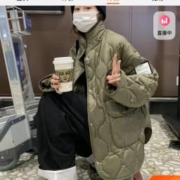 Retro Versatile Diamond Pattern Cotton Jacket Women's Loose Mid-Length Stand Collar Winter Coat New Style 2025