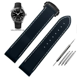 20mm 22mm Curved End Rubber Watchband For Hamilton Kaki Frogman H777050 H778050 Strap Diving Silicone Watch Band Bracelet