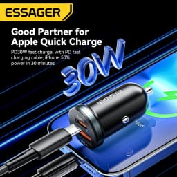 Essager 30W USB Car Charger Quick Charge 4.0 3.0 FCP SCP USB PD For Xiaomi iPhone 12 13 14 Pro Fast Charging Car Phone C Charger