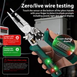 Wire Stripping Pliers with Digital Display Multifunctional Voltage Tester Electrician Pliers for Cables Cutting/Peeling/Crimping