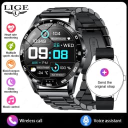 LIGE 2026 New Smartwatch Men 1.38" HD Bluetooth Call Heart Rate Monitor Waterproof Sport Smart Watch Women For Android iOS Phone