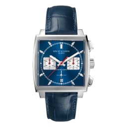 Specht & Sohne New Classic Men's Quartz Watch Blue Color Stainless Steel Japan VK63 Movt Genuine Leather Montre Homme 39MM