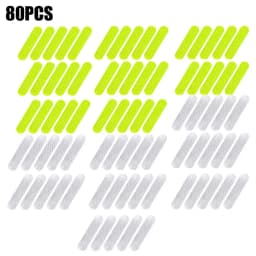 80-10PCS Helmet Safety Warning Reflective Stickers Strip Waterproof High Visibility Reflector Tape For Night Riding Walking Car