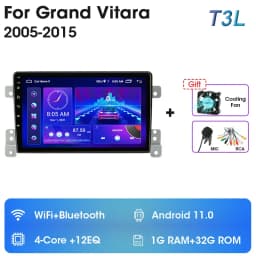 2 Din Android 12 Car Radio For Suzuki Grand Vitara 3 2005-2012 2013 2014 2015 Stereo Multimedia Video Player Navigaion Carplay