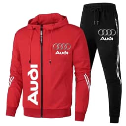 Chándal Para Hombre, Ropa Deportiva Con Logo De Audi Impreso, Jersey Con Capucha Y Cremallera + Pantalones, Conjunto De 2 Piezas