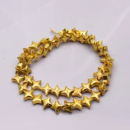 10mm 20pcs Natural Stone Beads Fou Star Shape Hematite Beads Plating Golden Loose Beads For Jewelry Making DIY Bracelet