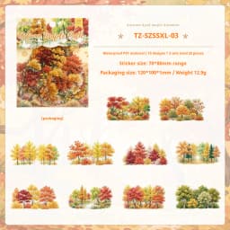 JIANWU Vintage Seasons Forest Tree Landscape Material Collage Scrapbooking PET Sticker Creative DIY Journal Stationery