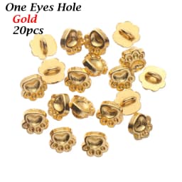 20pcs Mini Buttons DIY Doll Clothes Metal Buckle Bear Foot Style Buckles for 1/6 Doll Clothing Sewing Accessories Holes Buttons