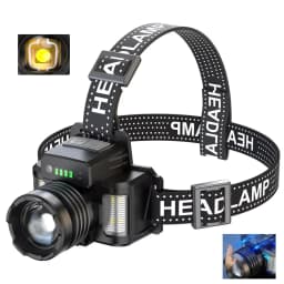 Powerful Super 60W Spotlight Headlight Sensing Head Lamp Type-C Apple Input USB Output Power Display With Night Light Strip