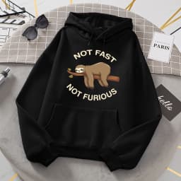 Not Fast Not Furious Sloth Sleeps Hanging From Branches Hoodies Women Novelty Fashion Hoody Loose Basic Hoodie Casual Warm Tops