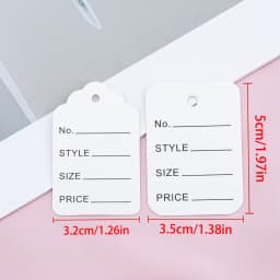100pcs 3.5x5cm Kraft Paper Tags White Price Labels Color Blank Cards for DIY Jewelry Retail Clothes Size Tag Store Hang Labels