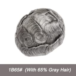 VLoop Super Natural Hairline Ultra Thin Skin 0.02mm 80%Density Undetectable Men Toupee Brown Black Grey 520# Hair System for Men