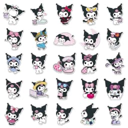 (50 Pieces) Cute Kuromi Cartoon Sticker Pack Waterproof DIY Laptop Phone Case Kawaii Sanrio Anime Stickers Decals
