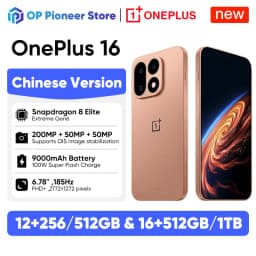 OnePlus 16 Chinese Version 5G Smartphone 6.78"185Hz AMOLED 9000mAh Battery 100W SUPERVOOC Snapdragon 8 Elite Extreme Gen 6 IP69K