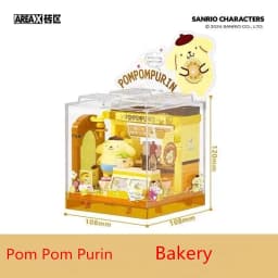 Area-X Anime Sanrio Building Blocks Mini Shop Hello Kitty Kuromi Cinnamoroll Model Decoration Surprise Toys