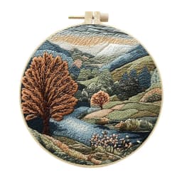 Nature Scenery Embroidery Kit for Beginners with Pattern Needlepoint Starter Kits for Adults Starter Embroidery Set