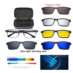 VCKA Square Myopia Glasses Sunglasses 2024 Magnet Clip Men Business Women Alloy Full Frame Custom Optics Eyewear -0.5 to -10