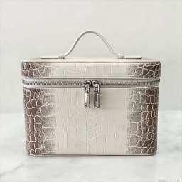 High Quality Crocodile Pattern Women Makeup Bag Custom Name Large Capacity Alligator PU Leather Travel Portable Cosmetic Box