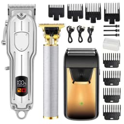 Professional Hair Clipper & Trimmer Set for Men – 3-in-1 /2-in-1/1pc Electric Beard Shaver, Haircut Machine with LCD Display, USB Rechargeable, Multiple Guide Combs, Barber Kit for Home & Salon Use