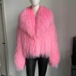 Beiziru Women's Mongolia Sheep Fur Coat Turn-down Collar Real Warm Stylish Outerwear Jacket
