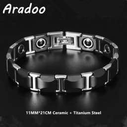 Ceramic Titanium Steel Hematite Magnetic Therapy Bracelet Strap Buckle Adjustable Bracelets With Regulator