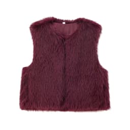 Guobioziy Women's Cardigan Vest Jacket Solid Color Coat Vest Street Style Fashion Solid Color Sleeveless Faux Fur Vest