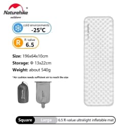 Naturehike Inflatable Mat Ultralight 5.8 High R Value Warm Sleeping Pad Portable Outdoor Camping Tent Single Moisture-proof Mats