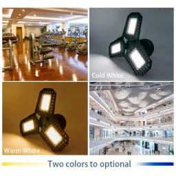 LED Deformation Folding Lamp E27 Screw Three-Leaf Bulb 40W 60W 80W Celiing Light Wide Pressure AC 110V 220V Led Garage Light