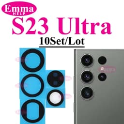 10sets Back Rear Camera Lens Glass For Samsung S24 S25 S26 Ultra S22 S23 Plus Lens Glass with Adhesive Oleophobic Coating