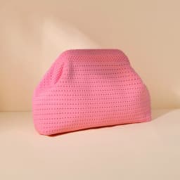 New Beach Bag Knitted Bag Hollow-Out Cloud Clutch Large-Capacity Versatile Color-Blocking Evening Bag Storage Pouch